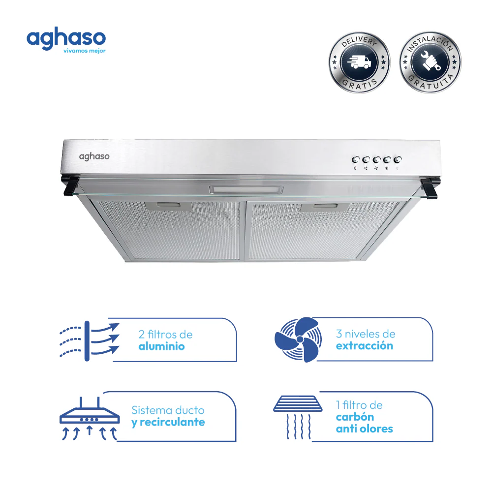 CAMPANA AGHASO EXTRACTORA 60 CM