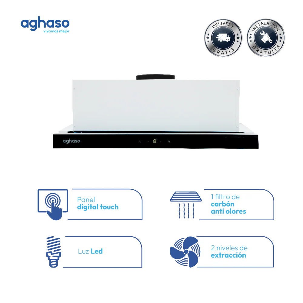 CAMPANA AGHASO EXTRAIBLE 60CM BLACK