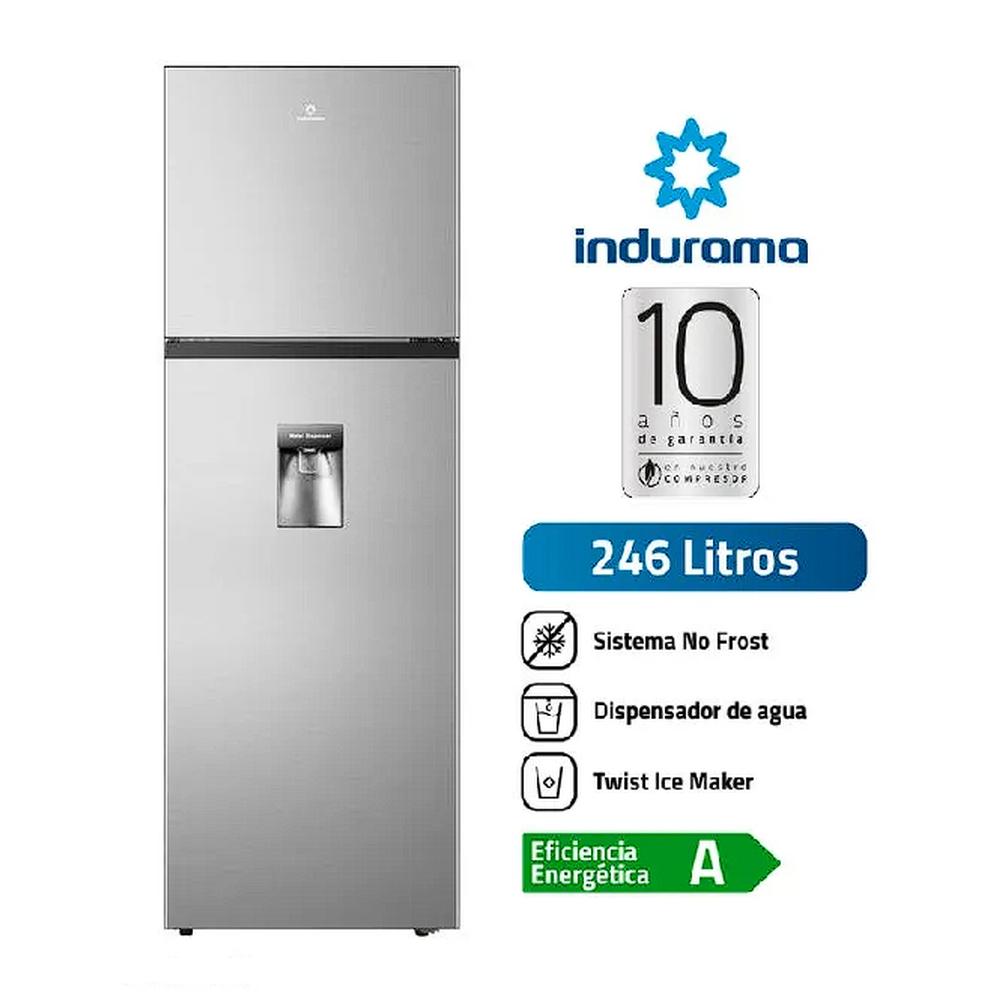 REFRIGERADORA INDURAMA RI-389DI CON DISPENSADOR 246LTS. CROMA