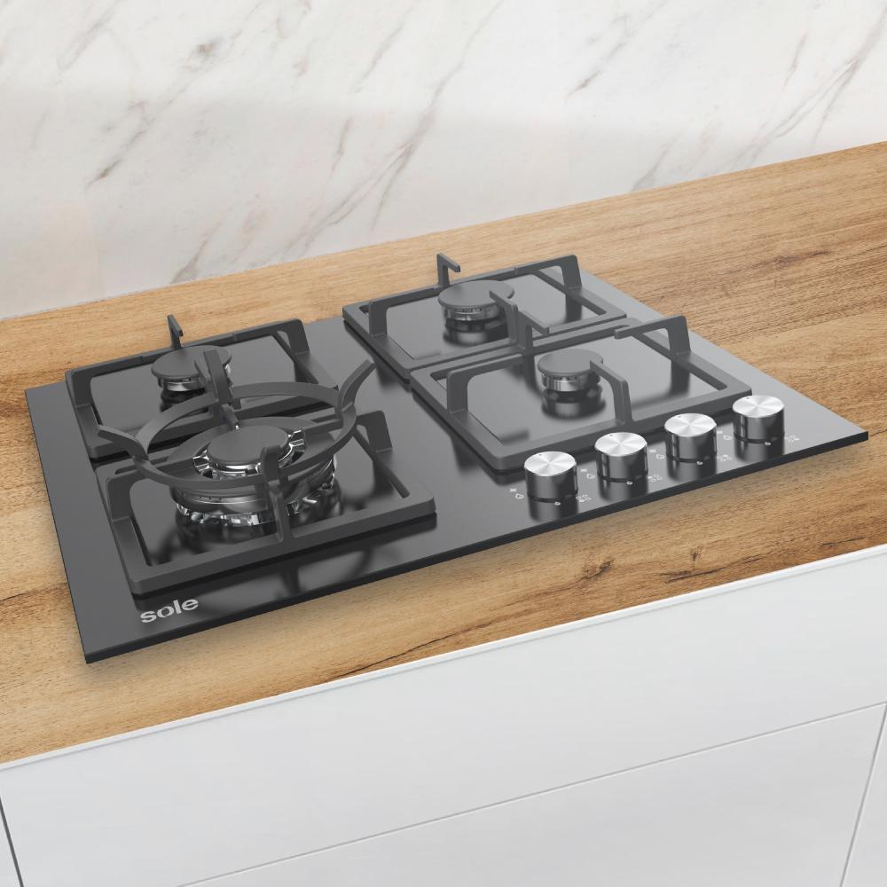 COCINA EMPOTRABLE SOLE 4Q TOP VIDRIO SOLCO040GN + HERVIDOR - Image 5