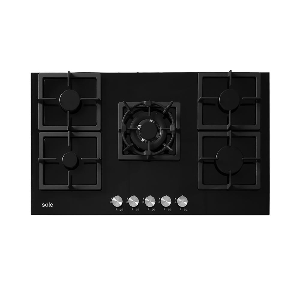 COCINA EMPOTRABLE SOLE 5Q TOP VIDRIO SOLCO041GN CAMPANA ROMA 90+HORNO PREMIUM + HERVIDOR