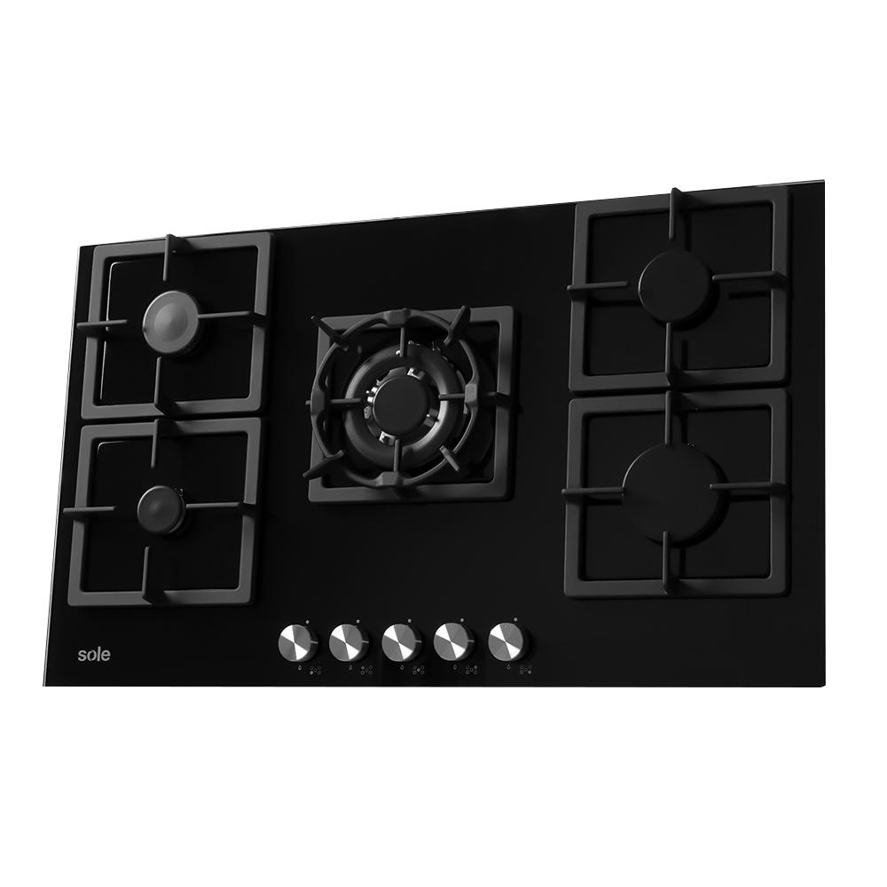COCINA EMPOTRABLE SOLE 5Q TOP VIDRIO SOLCO041GN CAMPANA VENUS PLUS 90 CM VIDRIO + HERVIDOR - Image 2