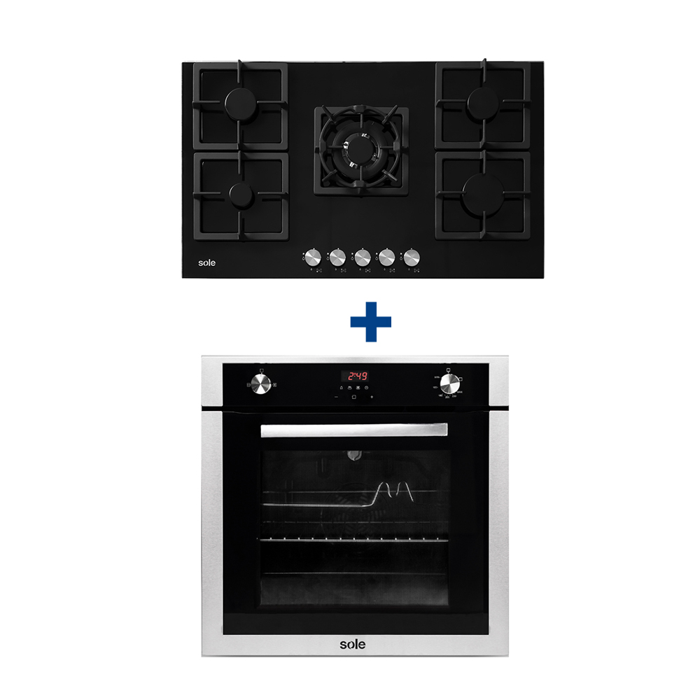 ENCIMERA SOLE 5Q VIDRIO 041 HORNO GN TOP + HERVIDOR