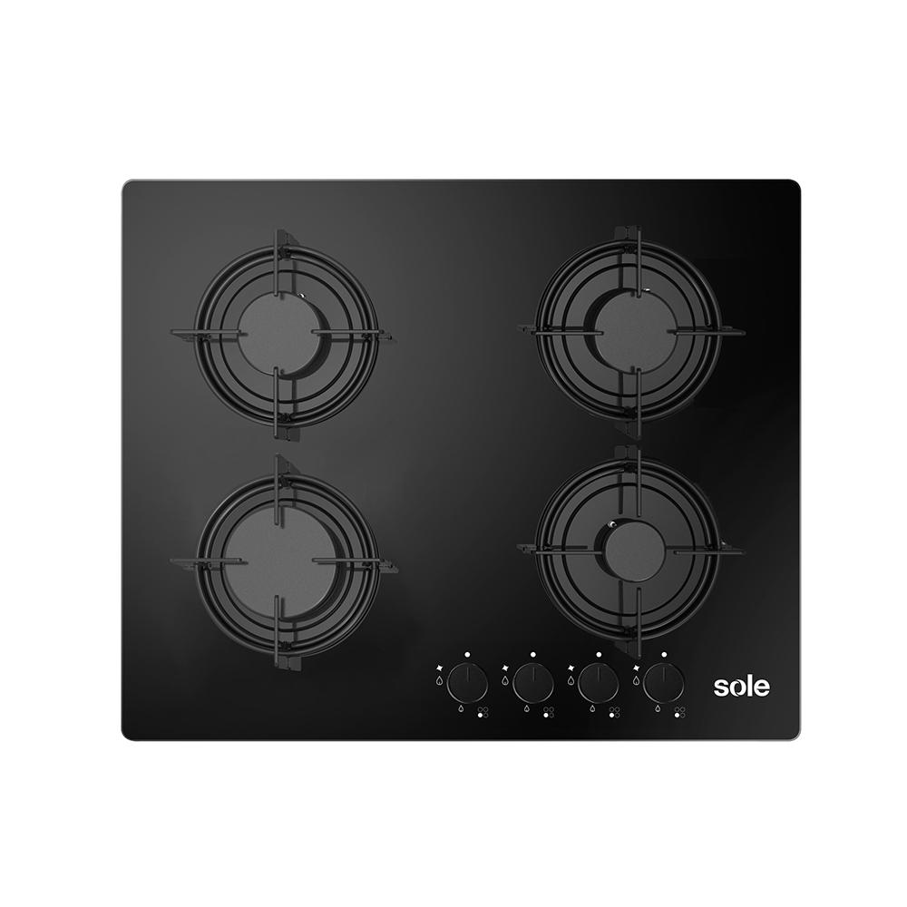 COCINA EMPOTRABLE SOLE 4Q VIDRIO SOLCO049GN + HERVIDOR