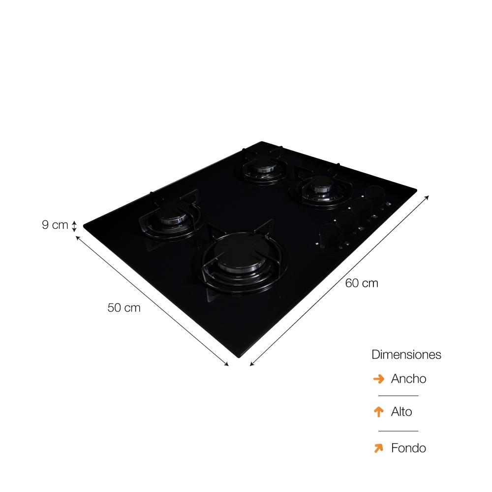 COCINA EMPOTRABLE SOLE 4Q VIDRIO SOLCO049GN + HERVIDOR - Image 4