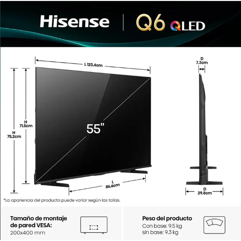 TELEVISOR HISENSE QLED 55" UHD SMART TV 55Q6QV VIDDA MODELO 2025 - Image 5