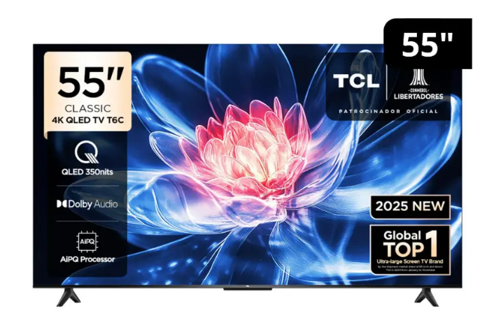 TELEVISOR TCL QLED 55" UHD 4K Smart TV GOOGLE TV 55T6C MODELO 2025