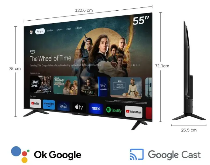 TELEVISOR TCL QLED 55" UHD 4K Smart TV GOOGLE TV 55T6C MODELO 2025 - Image 3