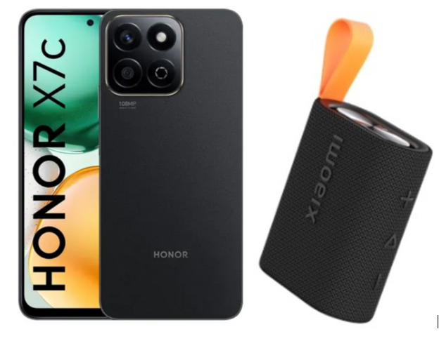 Celular Honor X7C 6.7" 256GB 8GB RAM color Midnight Black +Parlante XIAOMI SOUND POCKET NEGRO 5w, IP67, 10 horas + +Parlante XIAOMI SOUND POCKET NEGRO 5w, IP67, 10 horas