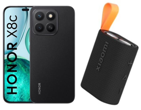 Celular Honor X8C 6.7" 256GB 8GB RAM color Midnight Black +Parlante XIAOMI SOUND POCKET NEGRO 5w, IP67, 10 horas + +Parlante XIAOMI SOUND POCKET NEGRO 5w, IP67, 10 horas