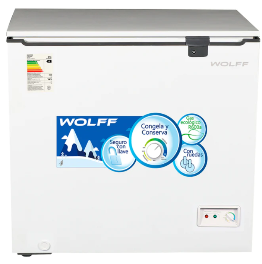 CONGELADORA - CONSERVADORA 205 LTS WOLFF C/LLAVE, RUEDAS +