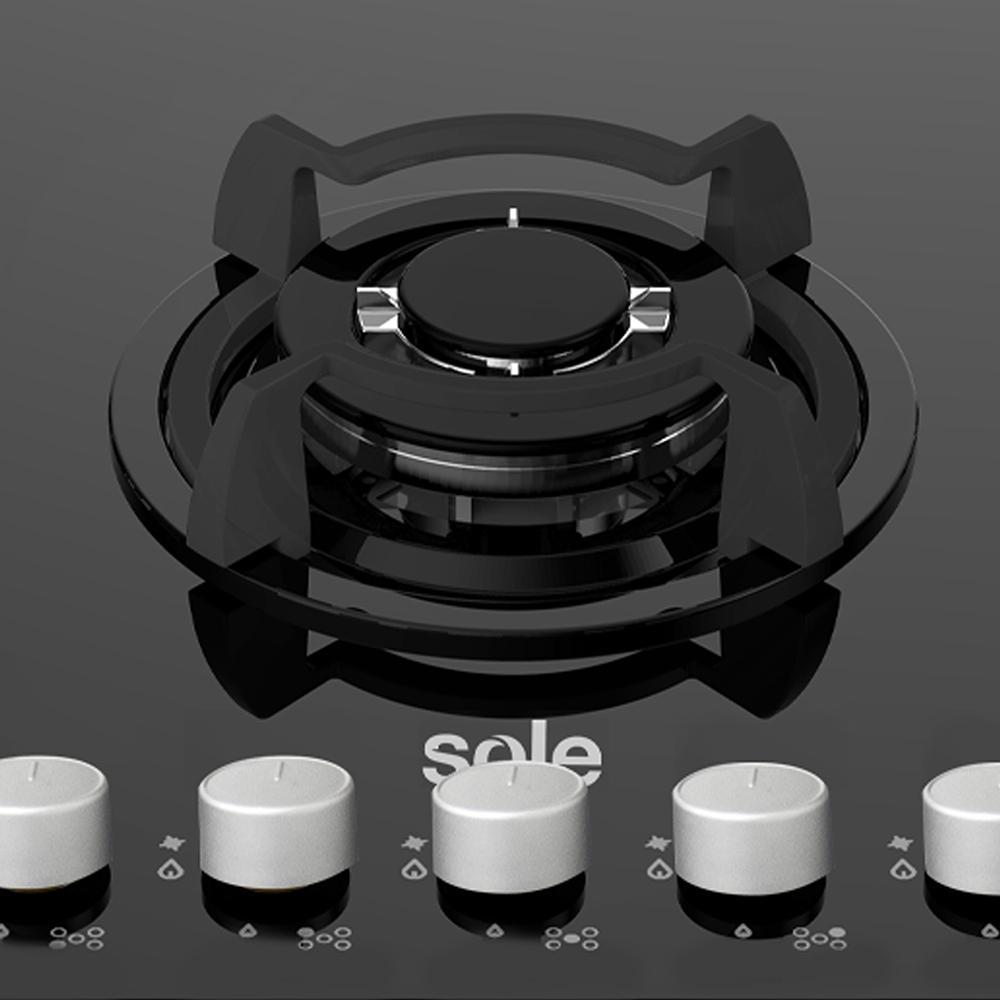 COCINA EMPOTRABLE SOLE 5Q VIDRIO SOLCO033GN + HERVIDOR - Image 4