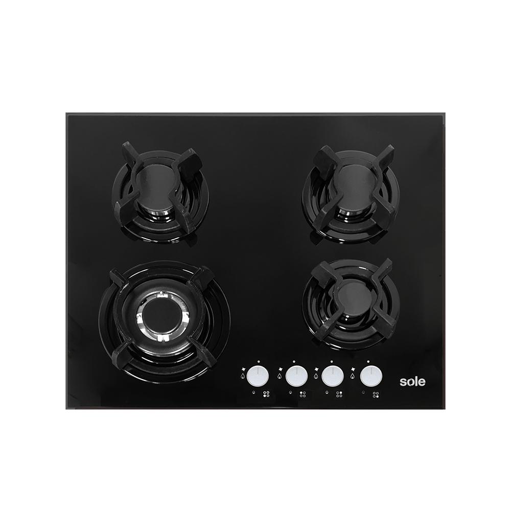 COCINA EMPOTRABLE SOLE 4Q VIDRIO SOLCO034GN CAMPANA SOLE DECORATIVA VENUS PLUS 90 + HERVIDOR - Image 4