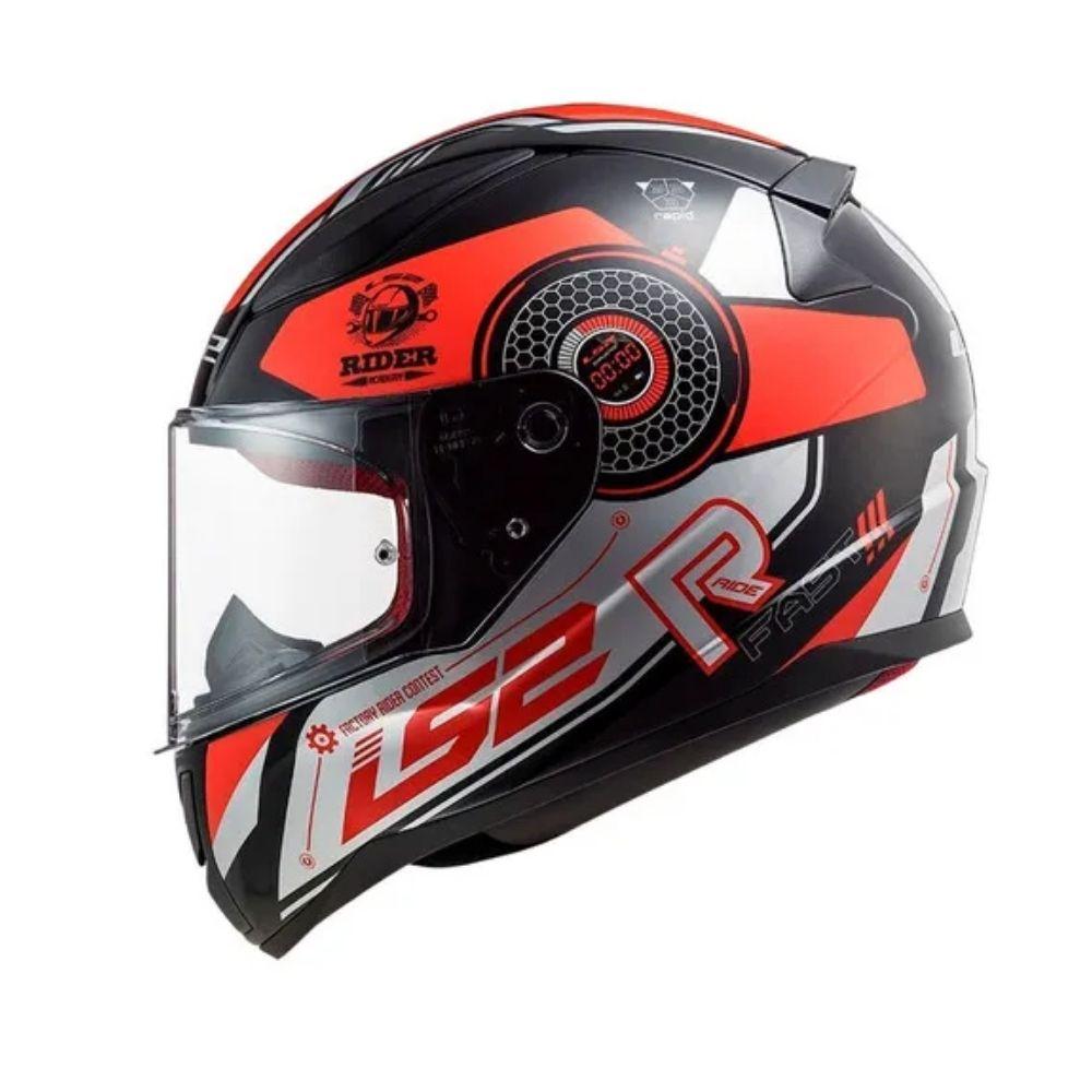 CASCO LS2 L FF353 Rapid Stratus Negro Rojo Gris XL
