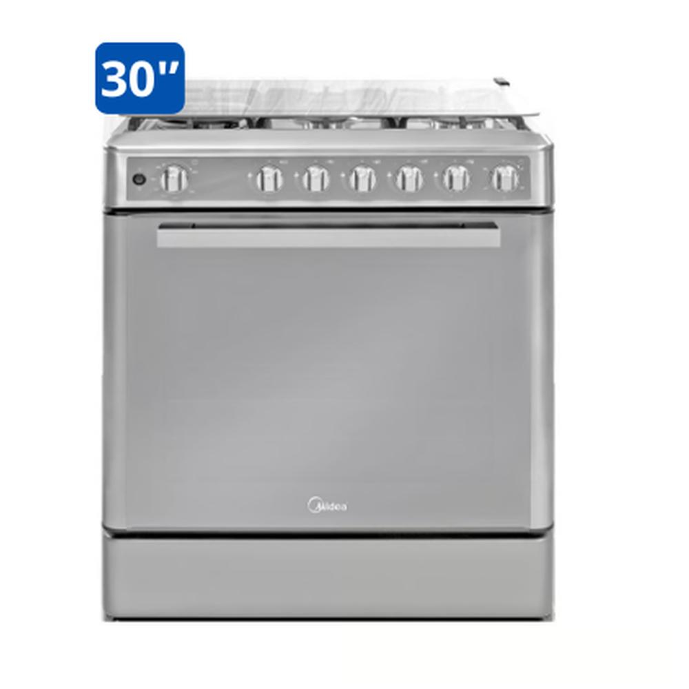 COCINA MIDEA VENUS 30" 5 HORNILLAS c/ 1 Triple LLama SILVER