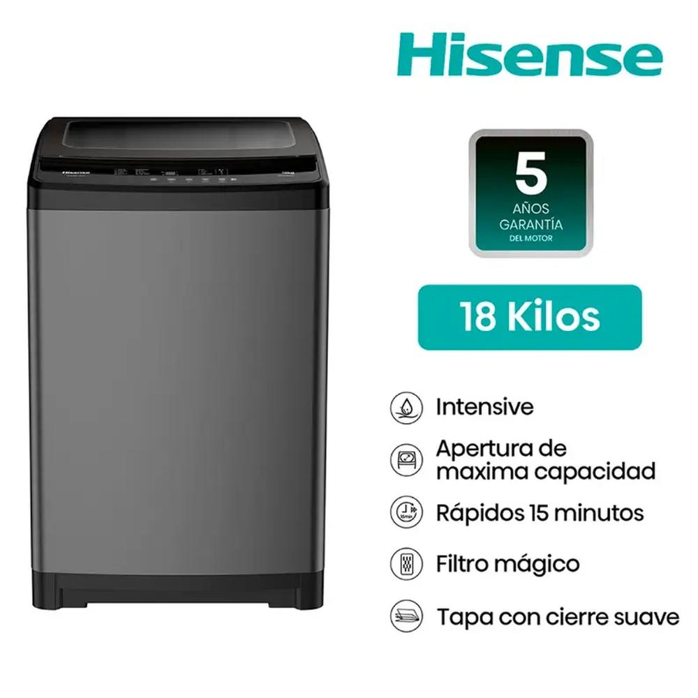 LAVADORA HISENSE CARGA SUPERIOR 18KG WT3W1823UT Gris medio