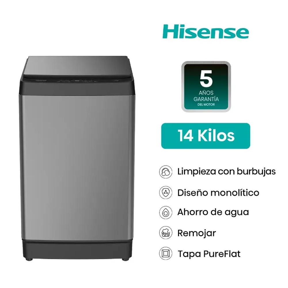 LAVADORA HISENSE CARGA SUPERIOR 14KG WT3K1423UT Gris medio