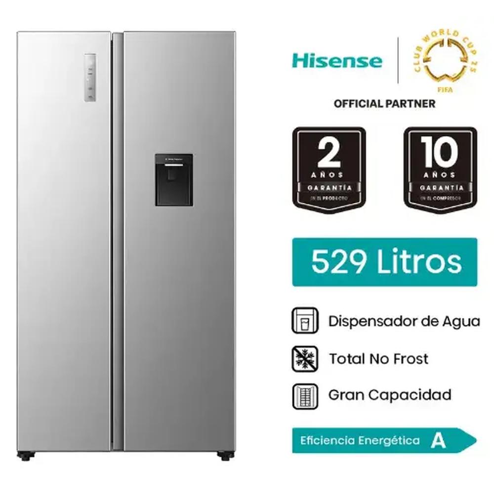 REFRIGERADORA HISENSE SIDE BY SIDE 529 LTS RS3P558NMCA