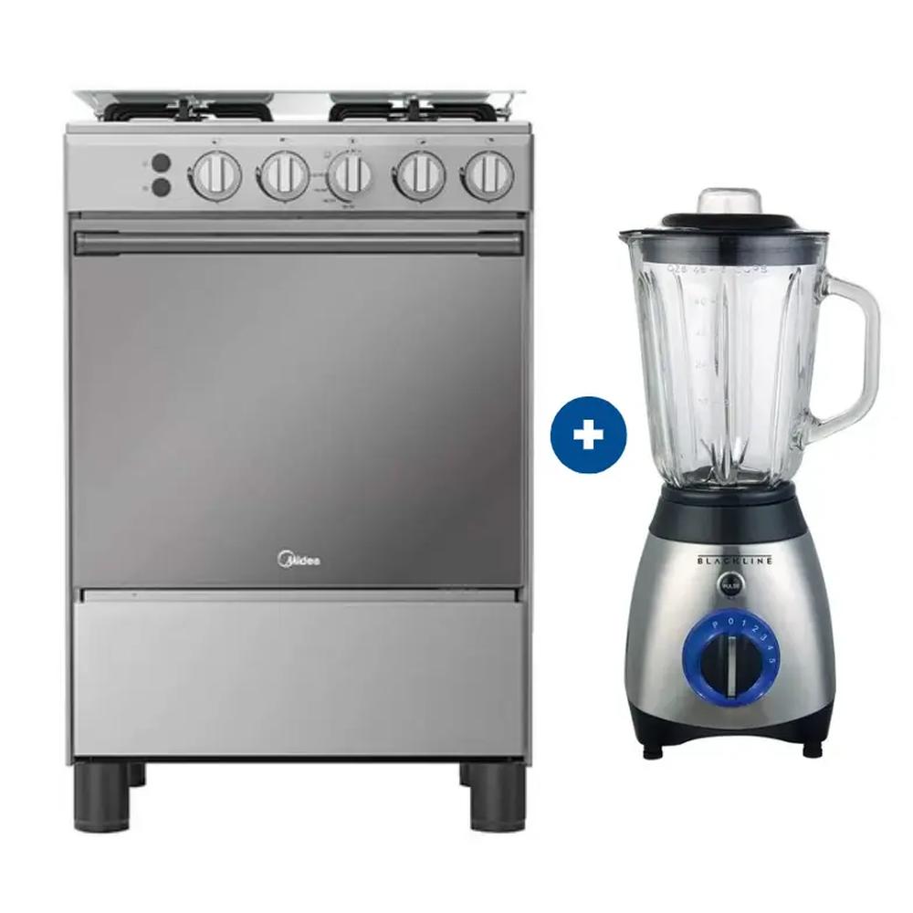 COCINA MIDEA 24" MGS24 4 HORNILLAS HIERRO + LICUADORA WHITELINE 1.5 LTS 400W VASO VIDRIO + LICUADORA WHITELINE 1.5 LTS 400W VASO VIDRIO