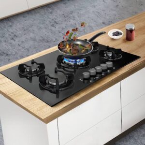 COCINA EMPOTRABLE SOLE 5Q VIDRIO SOLCO033GN CAMPANA SOLE DECORATIVA VENUS PLUS 90