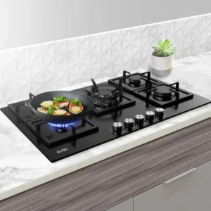 COCINA EMP. SOLE 5Q VIDRIO SOLCO041GN CAMPANA EXTRATORA NEGRA 2M 90 SLIM BLACK