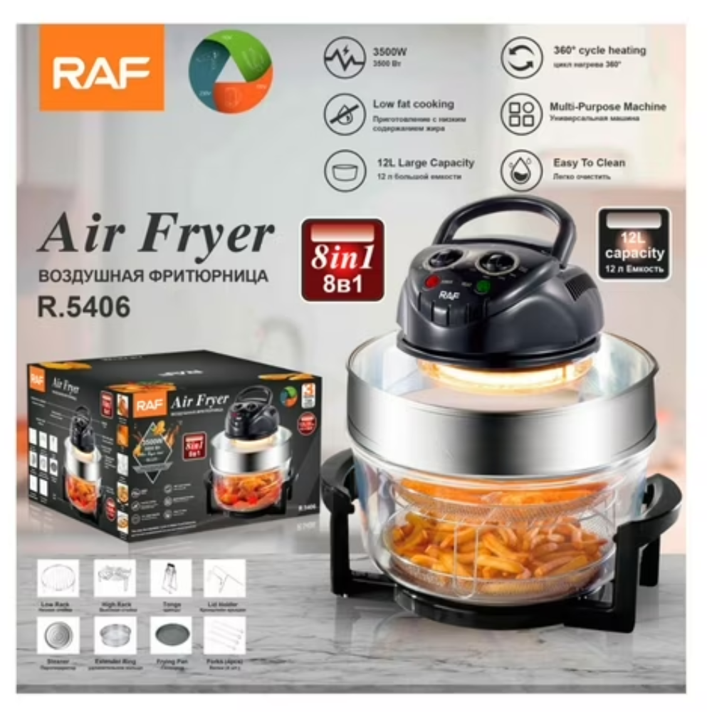 Freidora de Aire Vidrio 17 Litros 8 en 1 RAF 3500W - Image 3